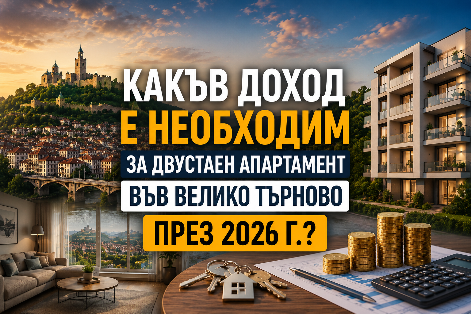 Какъв доход е необходим за двустаен апартамент във Велико Търново през 2026 г.?